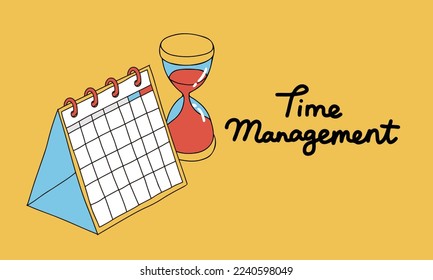 Vector illustration of time management concept.