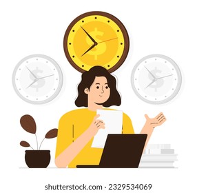El tiempo de ilustración del vector es dinero