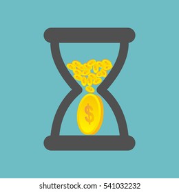 Vector Illustration Time is Money. Business concept cartoon illustration flat style. Deadline and time is money concept.