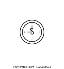 Vector illustration of time is money icon. perfect for world bank day poster, trading, invest, credit card, wallet, symbols, signs, and more.