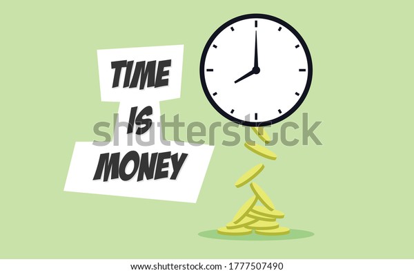 Vector Illustration Time Money Quotes Stock Vector (Royalty Free ...