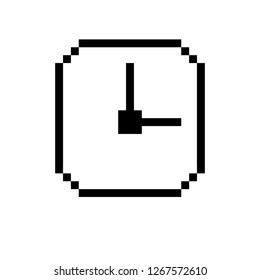 vector illustration and time pixel art 