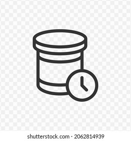 Vector illustration of time to take medicine icon in dark color and transparent background(png).