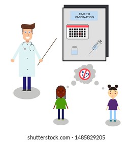 Vector illustration "TIME TO VACCINTION"
