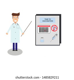 Vector illustration "TIME TO VACCINTION"