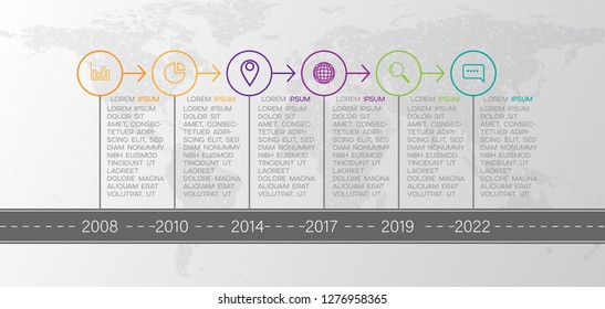vector illustration timeline Infographic design template with icons and 6 options or steps. Can be used for process, presentations, layout, banner,info graph. 