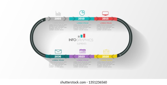 vector illustration timeline Infographic design template with icons and 6 options or steps. Can be used for process, presentations, layout, banner,info graph. 