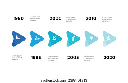 vector illustration timeline Infographic design template with icons and 6 options or steps. Can be used for process, presentations, layout, banner, info graph.