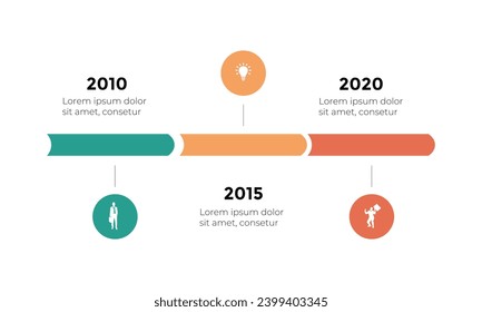vector illustration timeline Infographic design template with icons and 3 options or steps. Can be used for process, presentations, layout, banner, info graph.