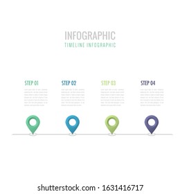 Vector Illustration of a Timeline Infographic. Step Process. Infographic Element Template of Timeline. Perfect for Business Presentations, Reports, ppts and other graphics.