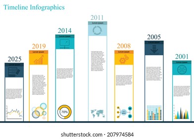 Vector illustration of timeline infographics template