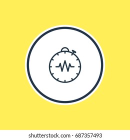 Vector Illustration Of Timer Outline. Beautiful Medical Element Also Can Be Used As Pressure Gauge Element.