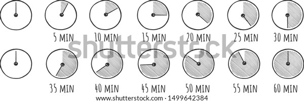 Vector Illustration Timer Simple Doodle Icons Stock Vector (Royalty ...