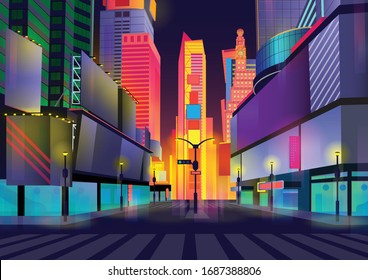 Vector illustration of Times Square, New York