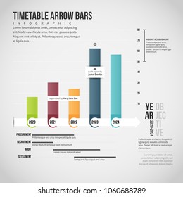 Vector illustration of Timetable Arrow Bars Infographic design element.