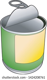 Vector illustration of a tin can, EPS 10 file