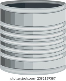 Vector illustration of a tin can. Metal waste.