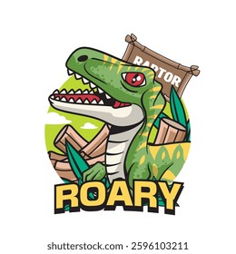 Vector Illustration of Tiny Raptor with Cute Illustration Available for Tshirt Design