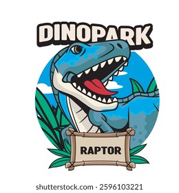 Vector Illustration of Tiny Raptor with Cute Illustration Available for Tshirt Design