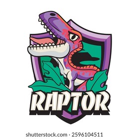 Vector Illustration of Tiny Raptor with Cute Illustration Available for Logo Badge
