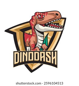 Vector Illustration of Tiny Raptor with Cute Illustration Available for Logo Badge