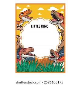 Vector Illustration of Tiny Raptor with Cute Illustration Available for Poster
