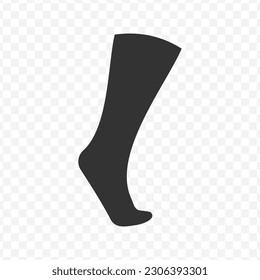 Vector illustration of tiptoe icon in dark color and transparent background(png).