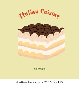 Vector illustration of Tiramisu dessert.