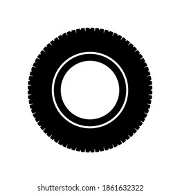 Vector illustration of tire icon on white background