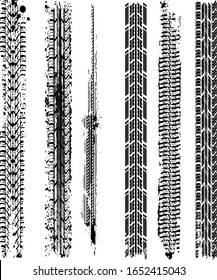 Vector illustration Tire marks set silhouette style design