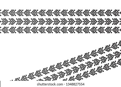 Vector illustration of tire tracks on white background