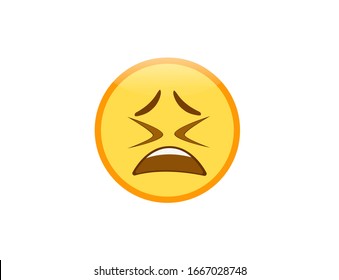 Vector illustration of tired face emoji