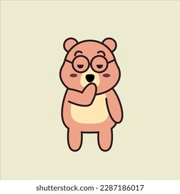 A Vector Illustration of a Tired And Lazy Bear