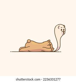 A vector illustration of tired or stress bear. Soul with soul coming out of its mouth described the bear as exhausted after hard work. Suitable for tired theme design, express tired, hard work concept