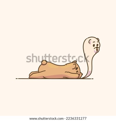 A vector illustration of tired or stress bear. Soul with soul coming out of its mouth described the bear as exhausted after hard work. Suitable for tired theme design, express tired, hard work concept