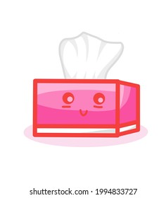vector illustration of tissue container holder in simple flat style.