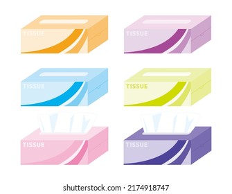  Vector illustration of tissue paper. Box of tissue.