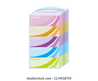  Vector illustration of tissue paper. Box of tissue.