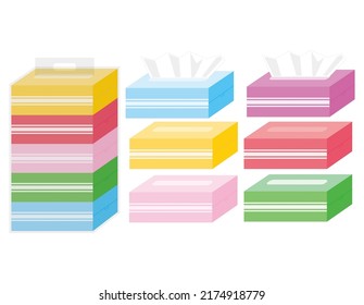  Ilustración vectorial del papel tisular. Caja de tejido.