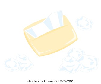  Vector illustration of tissue paper.  Pocket tissue