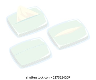  Vector illustration of tissue paper.  Pocket tissue