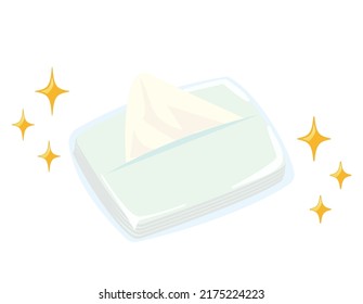  Vector illustration of tissue paper.  Pocket tissue