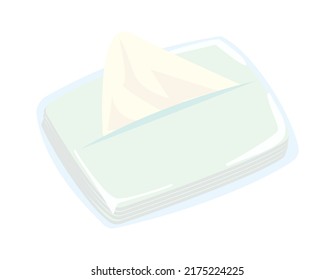  Vector illustration of tissue paper.  Pocket tissue