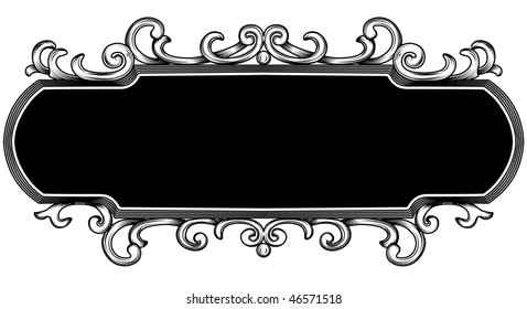 Vector illustration of titling frame with abstract Scrolled  Design elements