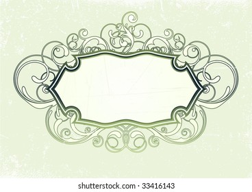 Vector illustration of titling frame on the Grunge background. Blank so you can add your own images or text