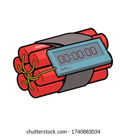 vector illustration of a TNT time bomb.