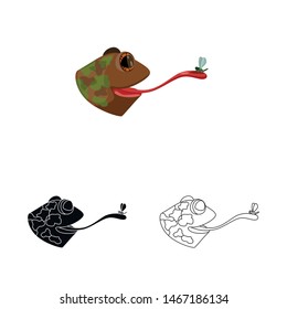 Vector illustration of toad head symbol. Collection of toad and stickyl stock symbol for web.