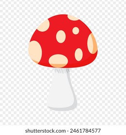 Vector illustration of toadstool mushroom on transparent background