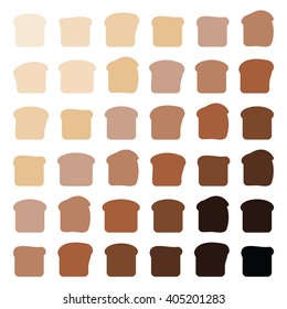 vector illustration / toast bread frying levels