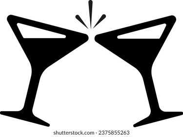 vector illustration of a toast two glasses on a transparent background